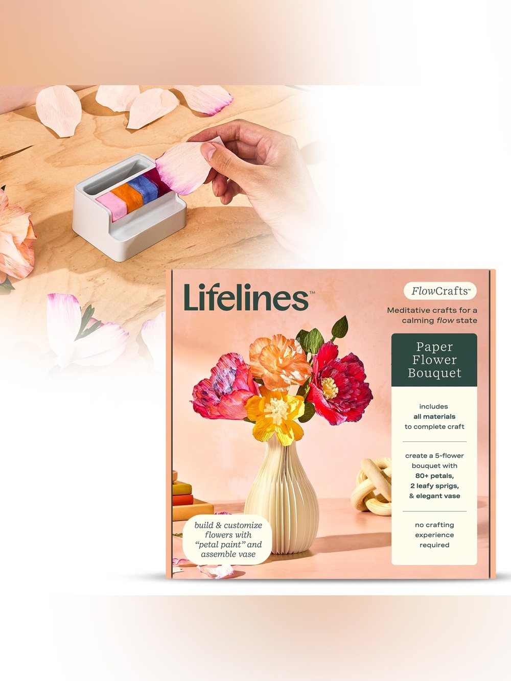 FlowCrafts Lifelines Paper Flower Bouquet Kit Melissa Bernstein Colorful Art Kit